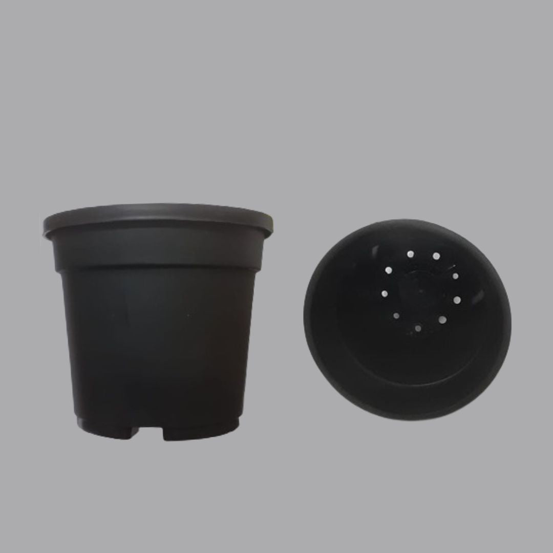 4 Inch Flowerpot Black X 5 Peices