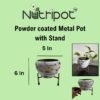 powder coated 5 inch metal pot with stand powder coated 5 inch metal pot with stand