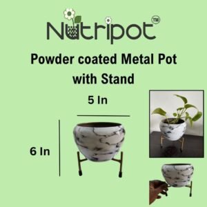 powder coated 5 inch metal pot with stand